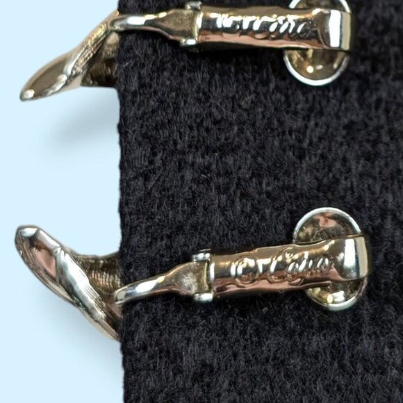 V. Coro Orange & Brown Swoop Earrings - Picture 3 of 6